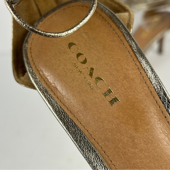 Coach Metallic Silver Strappy Heels - Picture 9 of 9